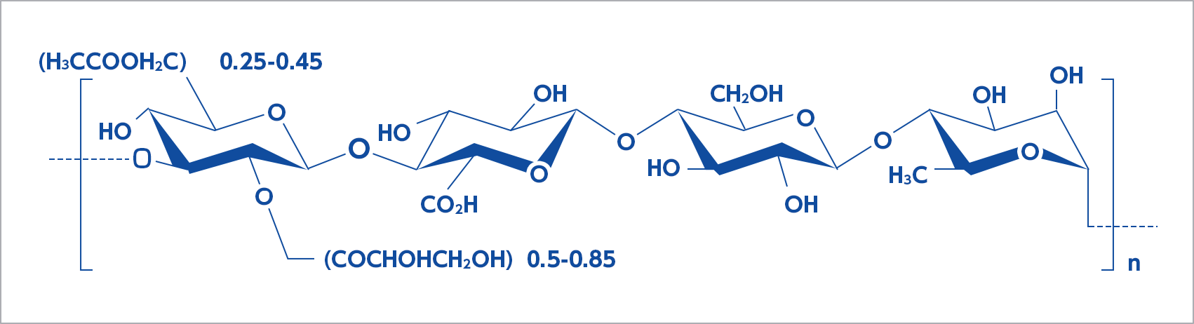 ミディアムアシル型ジェランガムの構造